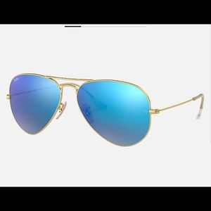 Ray Ban Blue and Gold aviators